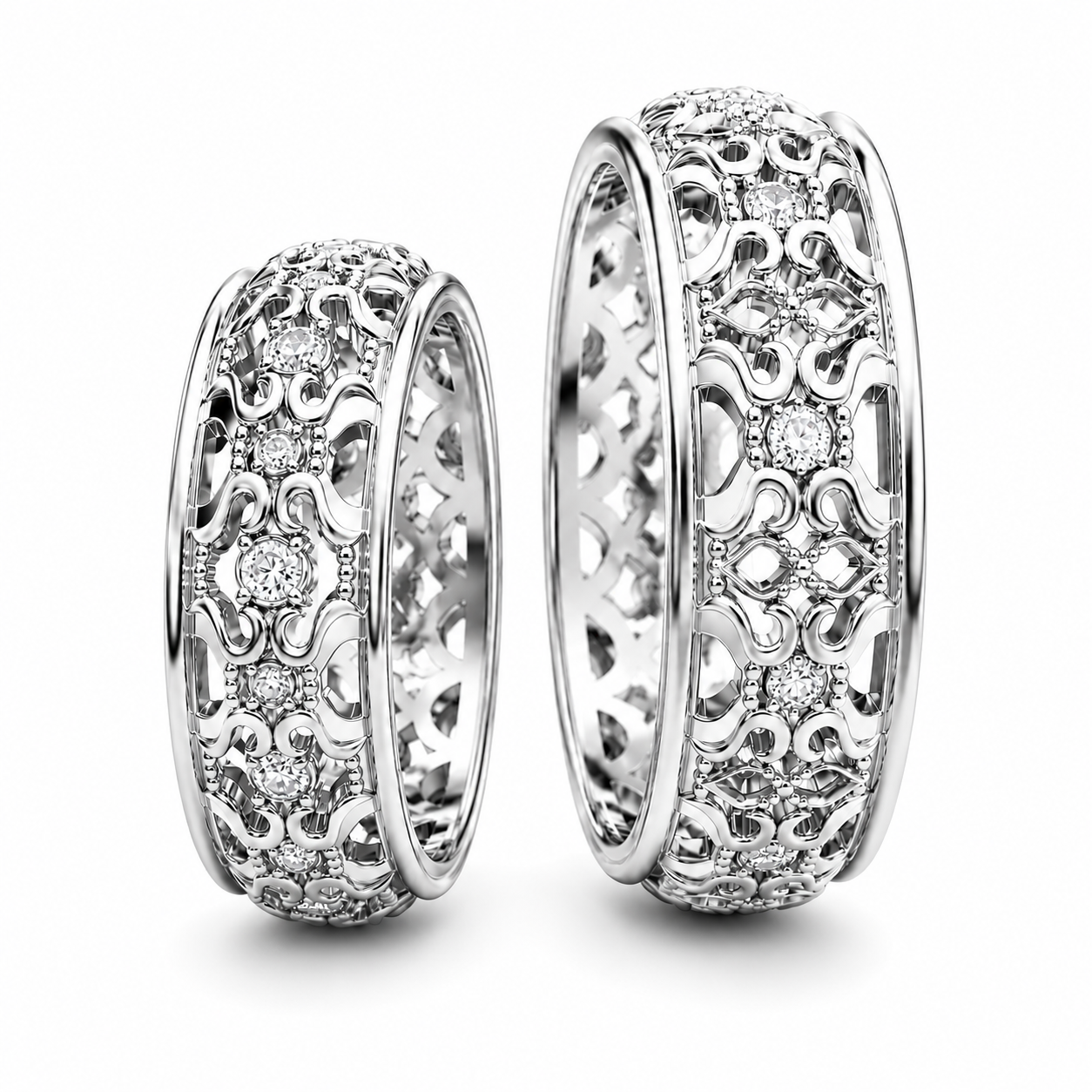 Дизайнерское обручальное кольцо, бриллианты, белое золото, 585 проба в Краснодаре, цена 212500 руб.: купить в интернет-магазине